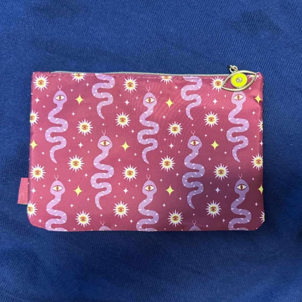 Ipsy Purple Snake Pattern Cosmetic Bag- Halloween style